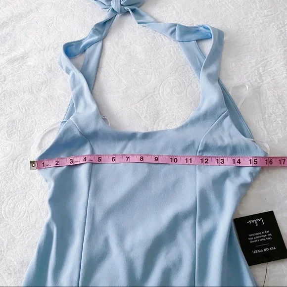 NWT Lulu’s Light Blue Cut Out Back Dress - Picture 8 of 10
